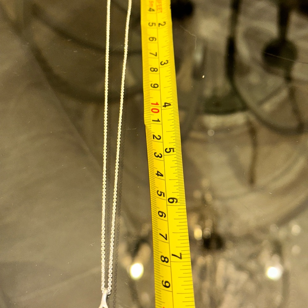 Authentic Tiffany & Co. Silver Open Teardrop Necklace - Picture 14 of 16